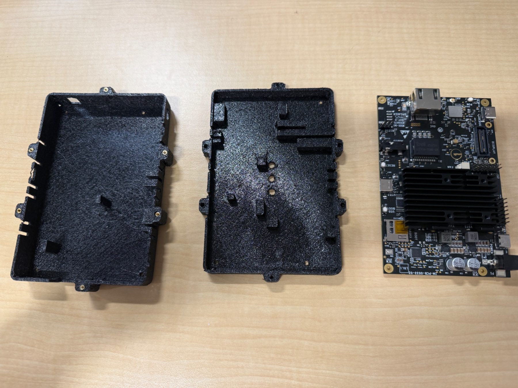 TPU printed enclosure halves and expensive electronic PCB